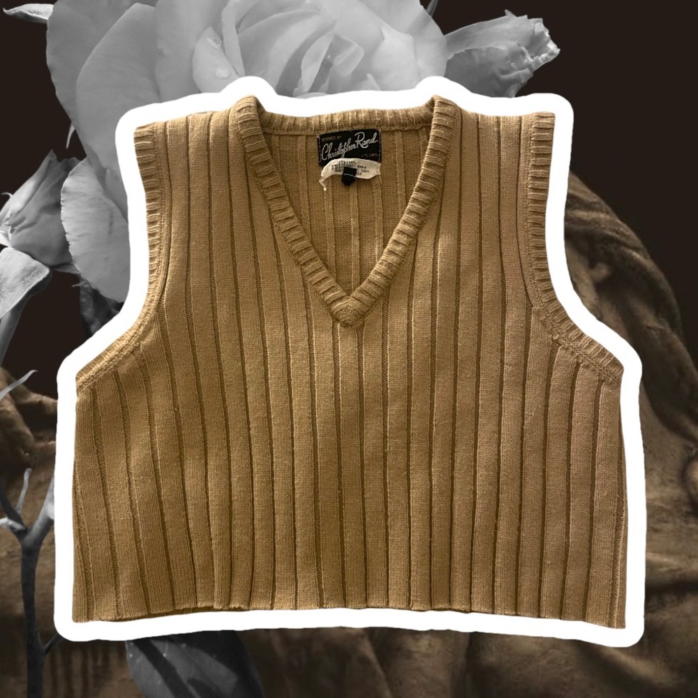 Cropped V-neck Sweater Vest